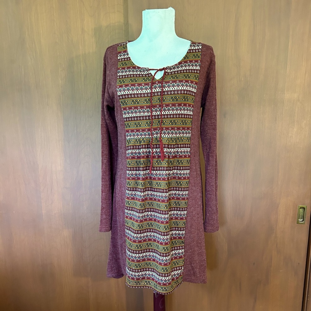 Yak & Yeti brown tie neck dress